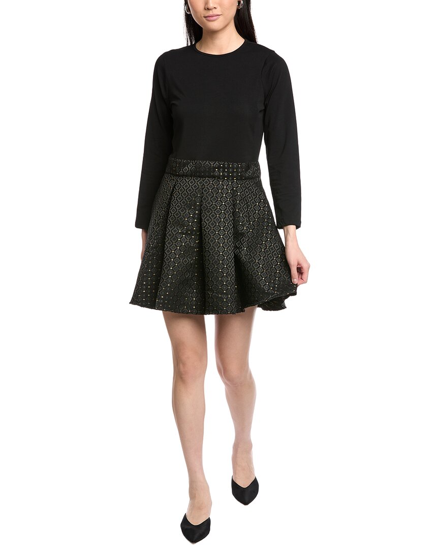 Sail To Sable Pleated Mini Dress In Black