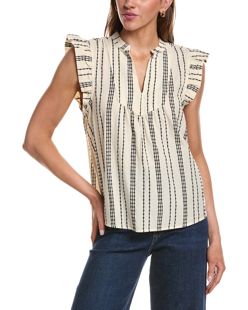 Ichi Ihjosine To Cap Sleeve Top In White