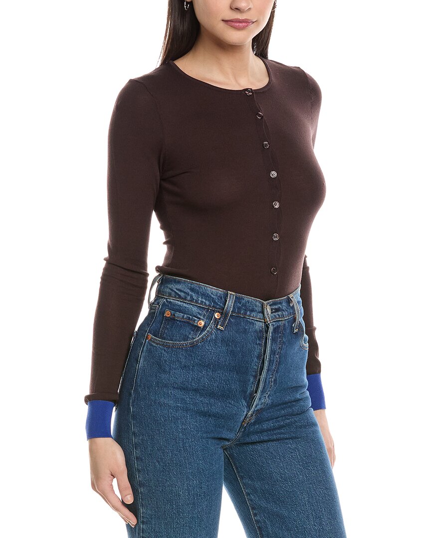Weworewhat Fine Knit Cardigan In Blue