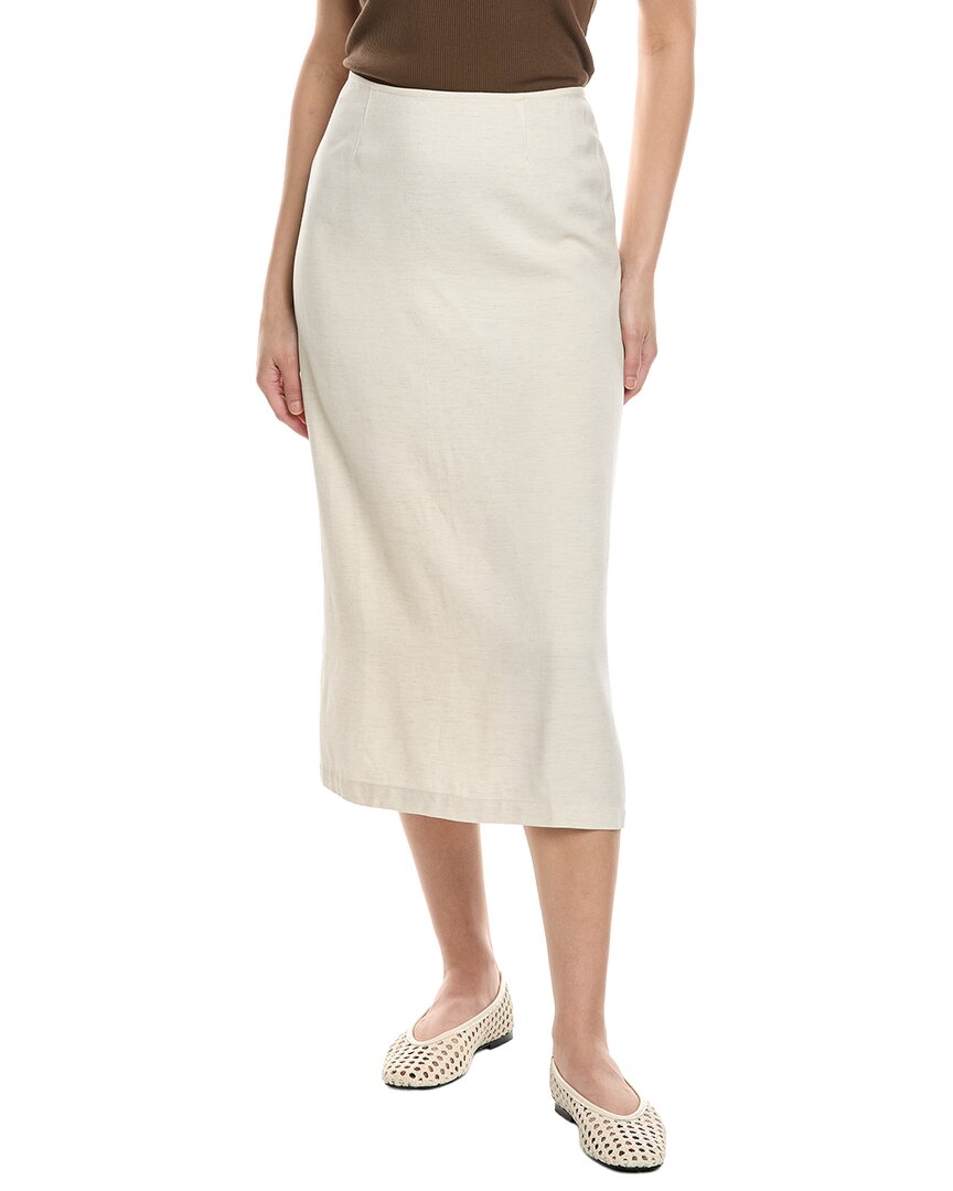 Weworewhat Linen-blend Midi Skirt In White