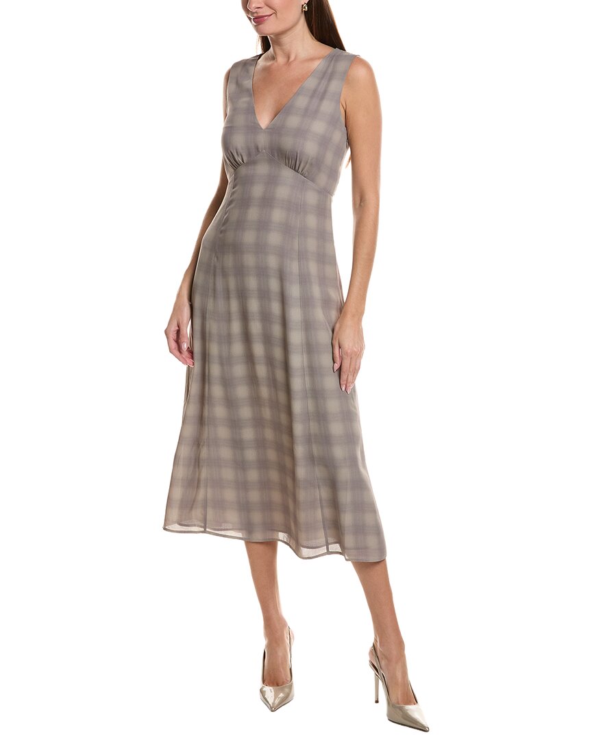 Rag & Bone Cara Chiffon Midi Dress In Gray