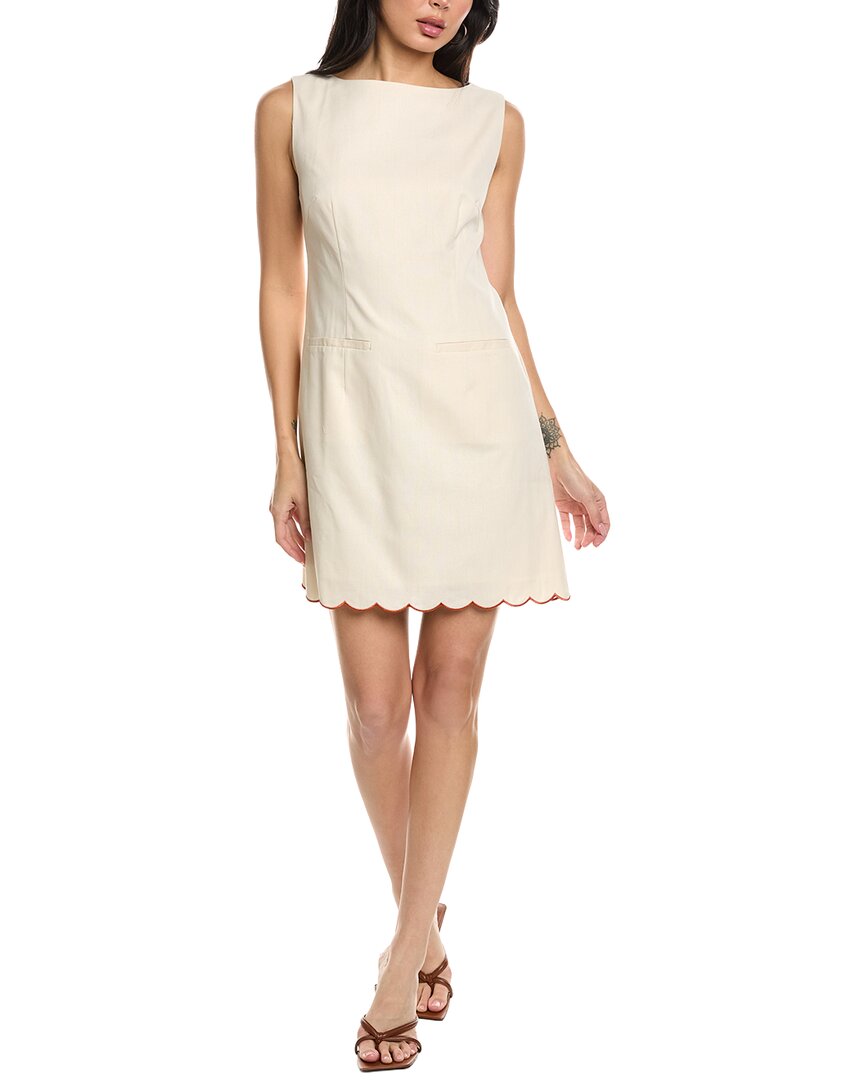 Seraphina Sleeveless Linen-blend Mini Dress In White