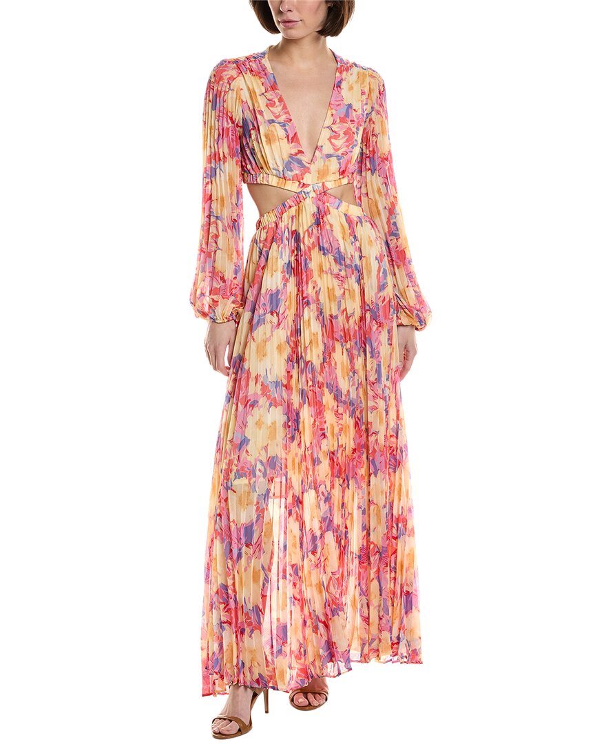 Astr The Label Revery Maxi Dress In Yellow Pink Floral