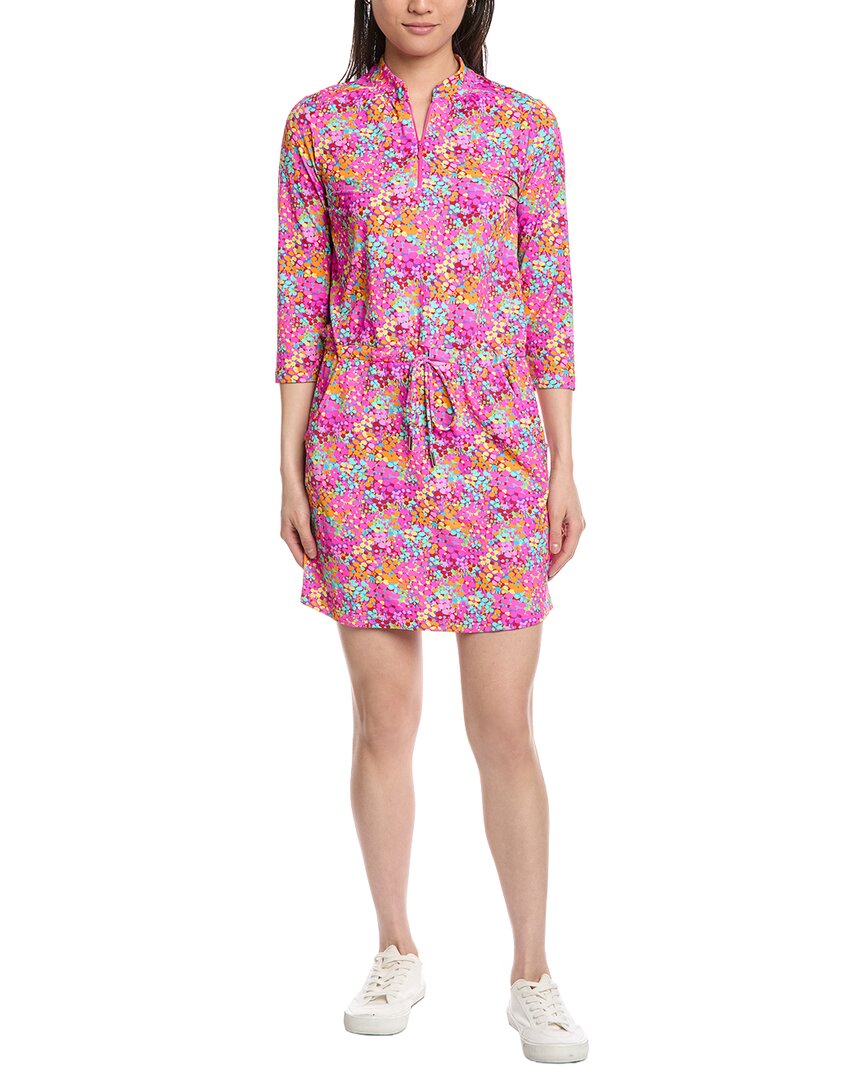 Ibkul 3/4-sleeve Drawstring Dress In Pink