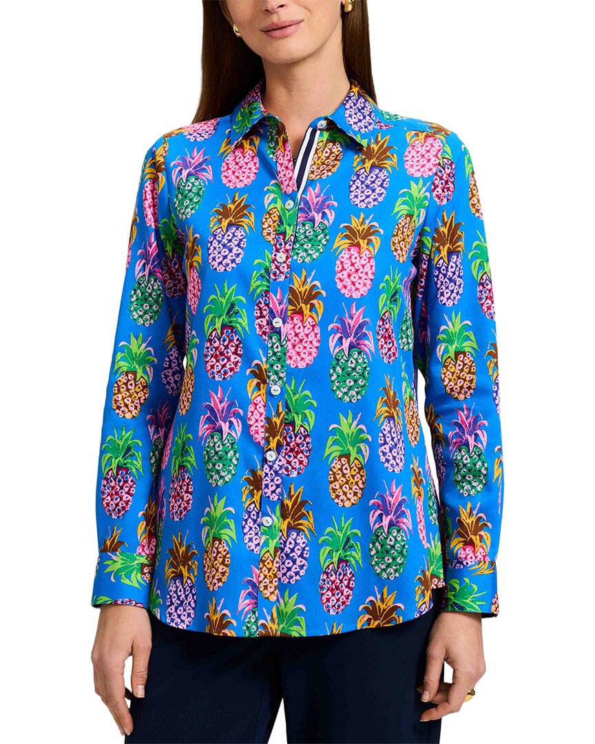 Foxcroft Zoey Shirt In Blue