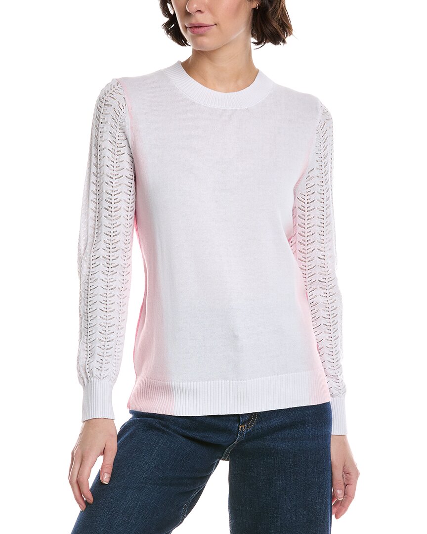 Metric Knits Side Stripe Pullover In Pink