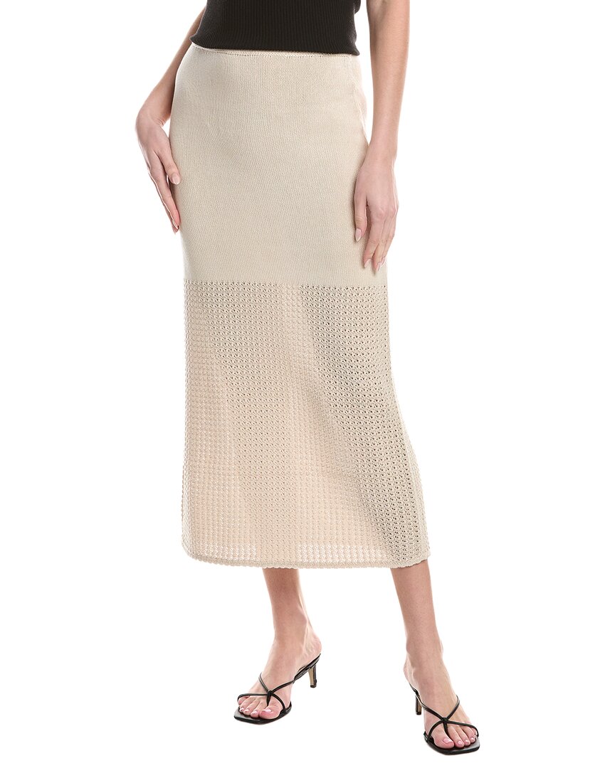 Theory Open Stitch Skirt In Neutral