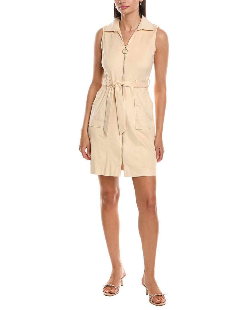 Nanette Lepore Nanette  Front Zip Shirtdress In Macadamia