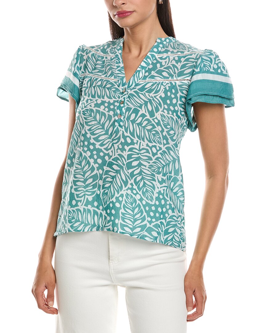 Nanette Lepore Nanette  Short Sleeve Blouse In Green