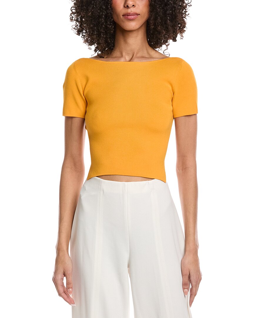 Lapointe Boatneck Tie Back Top In Orange