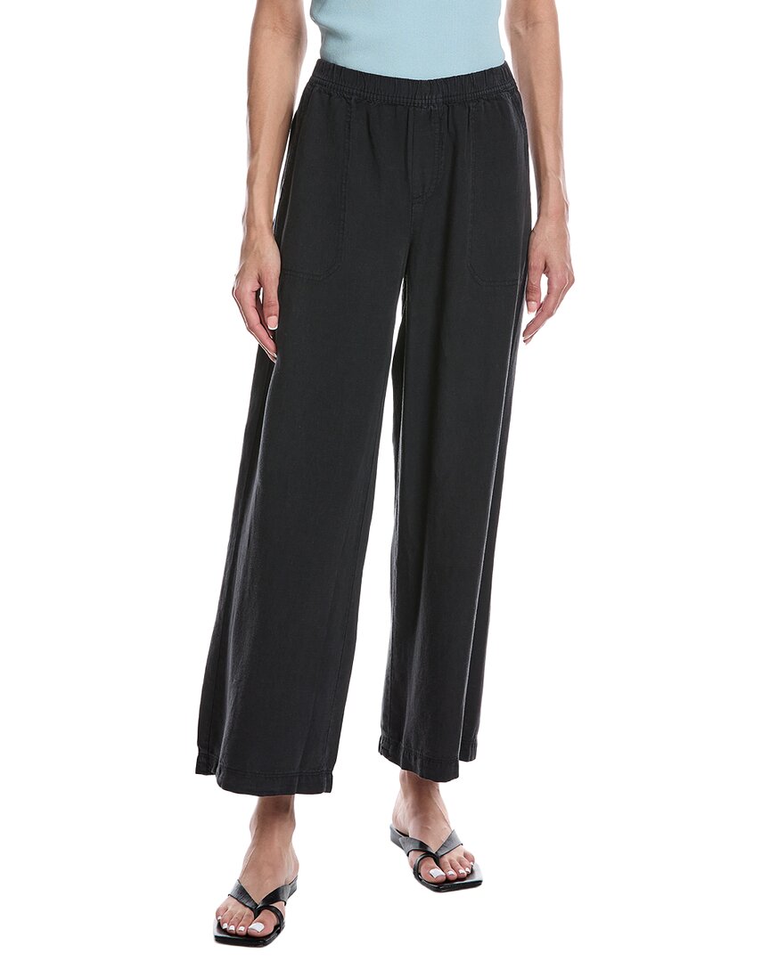Splendid Palazzo Linen-blend Pant In Black