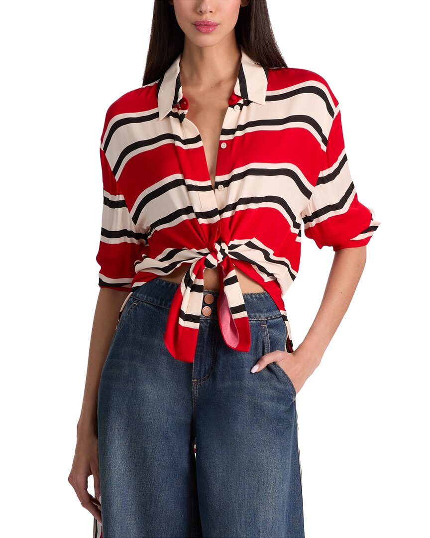 Alice And Olivia Alice + Olivia Dimitra Oversized Hi Lo Button Down Shirt