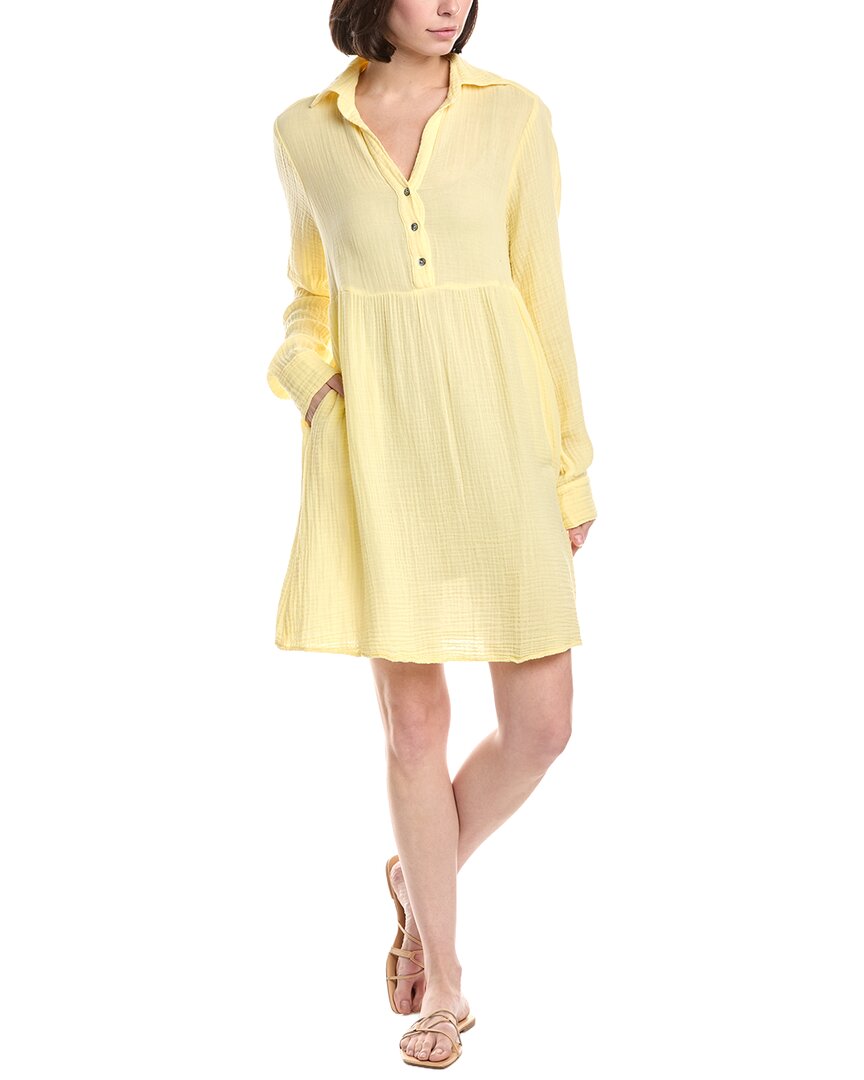 Michael Stars Kimberly Shirt Waist Dress In Yellow
