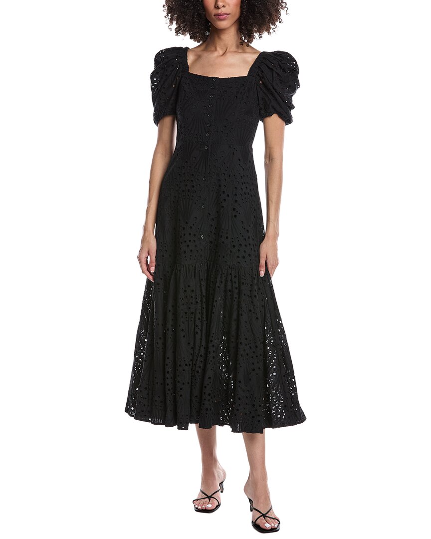Tyler Boe Tyler Böe Cleo Eyelet Midi Dress In Black