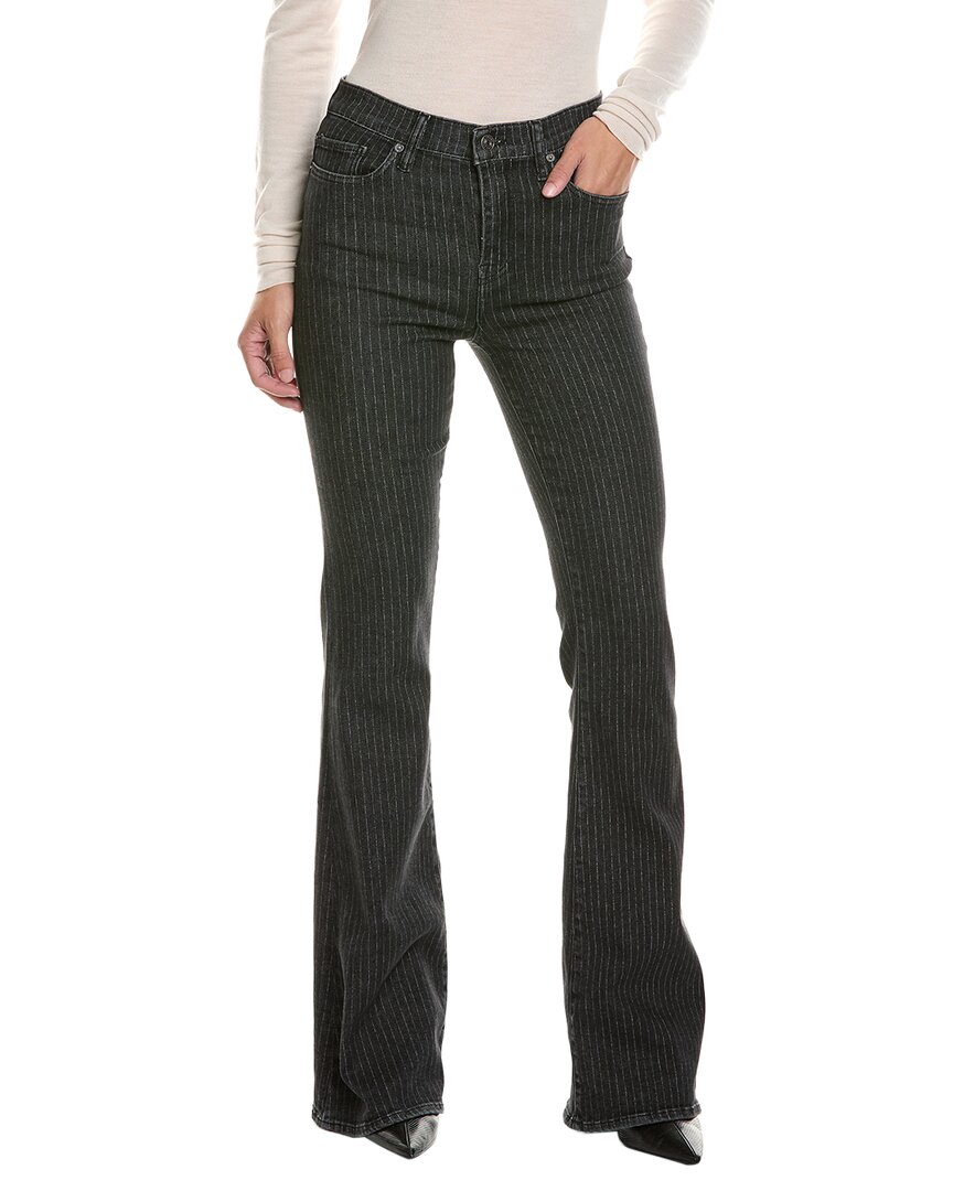 Frame Denim Charcoal Pinstripe Le High Flare Jean In 021-charcoal Pinstripe