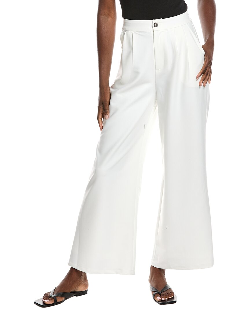 Gracia High Waist Wide Leg Dress Pant In White