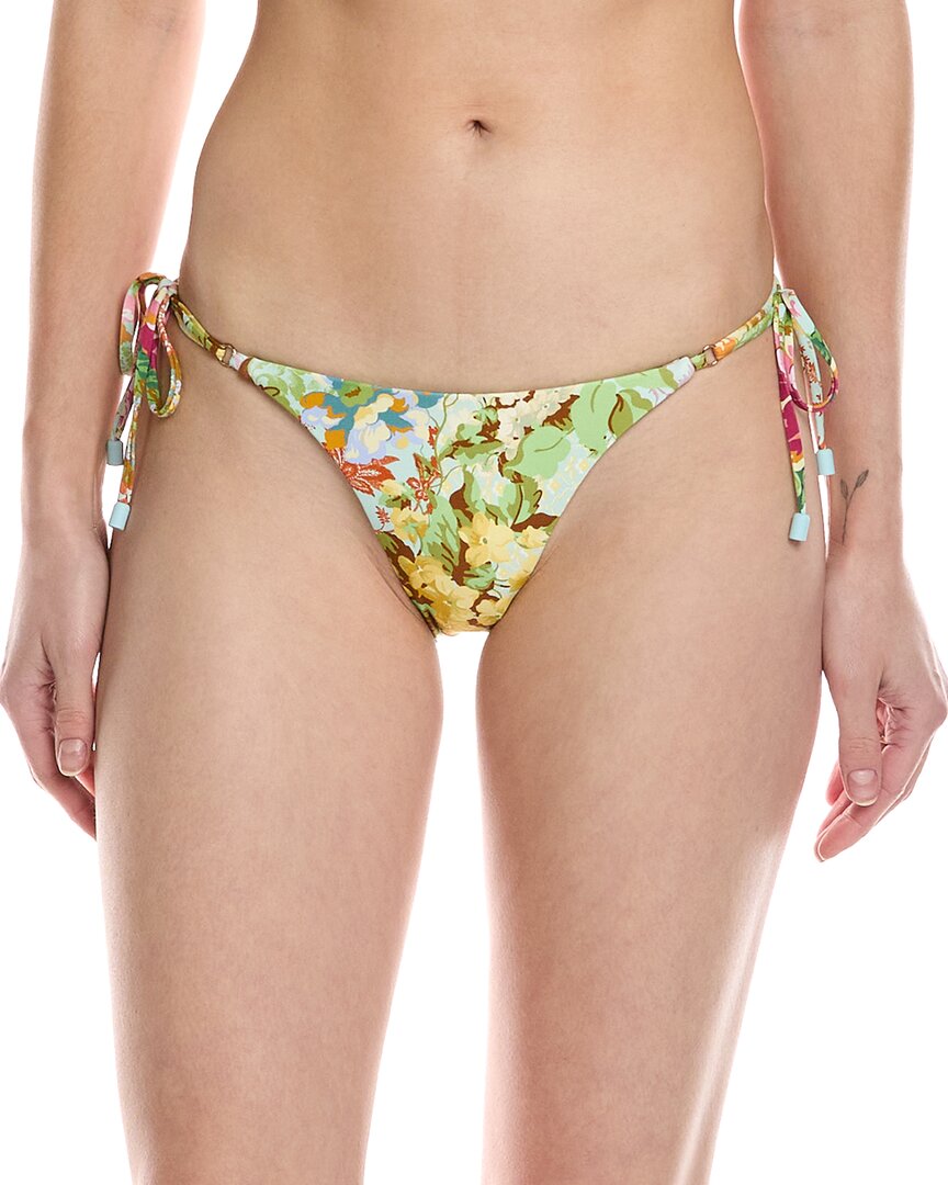Monte And Lou Reversible Tie Side Bikini Bottom In Green