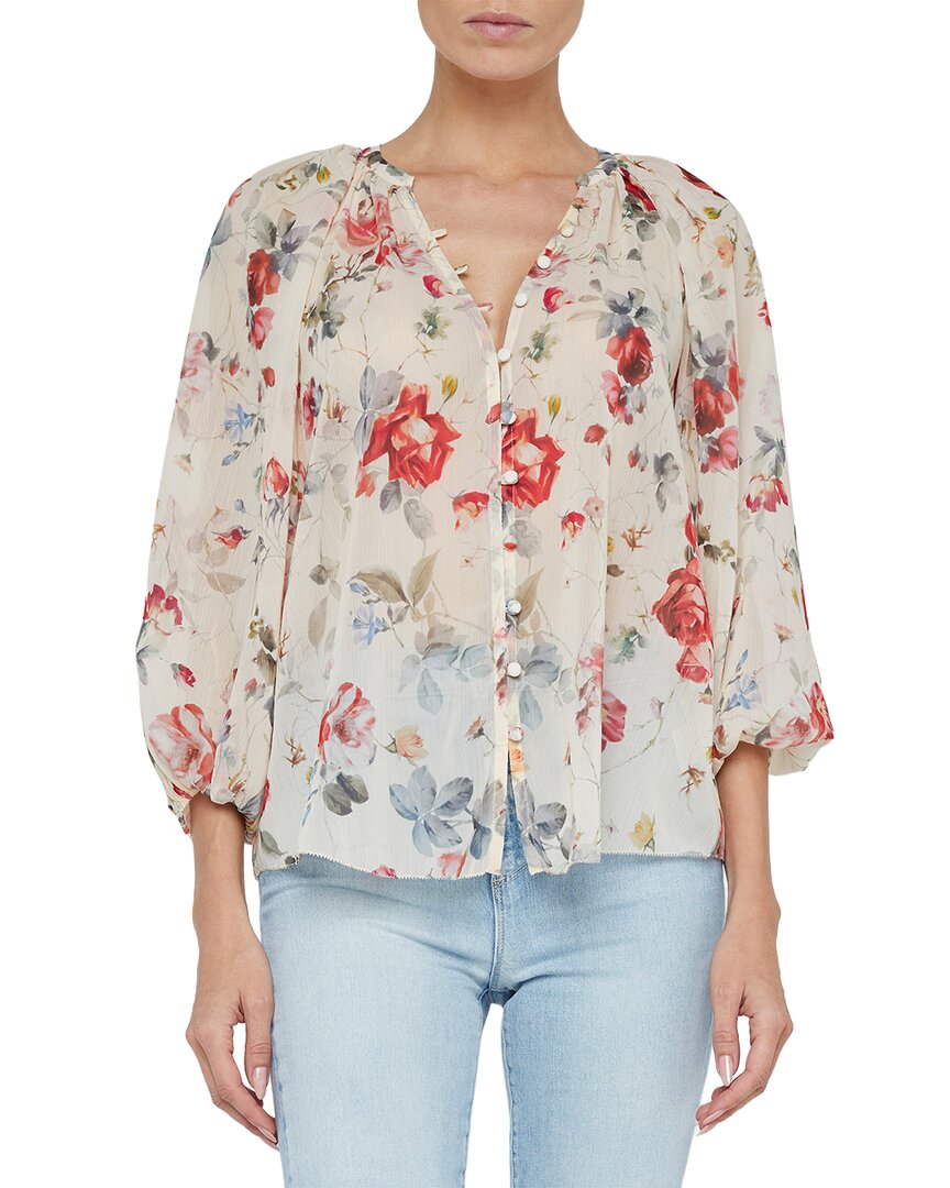 L'agence Lagence Teagan Dolman Sleeve Blouse In White