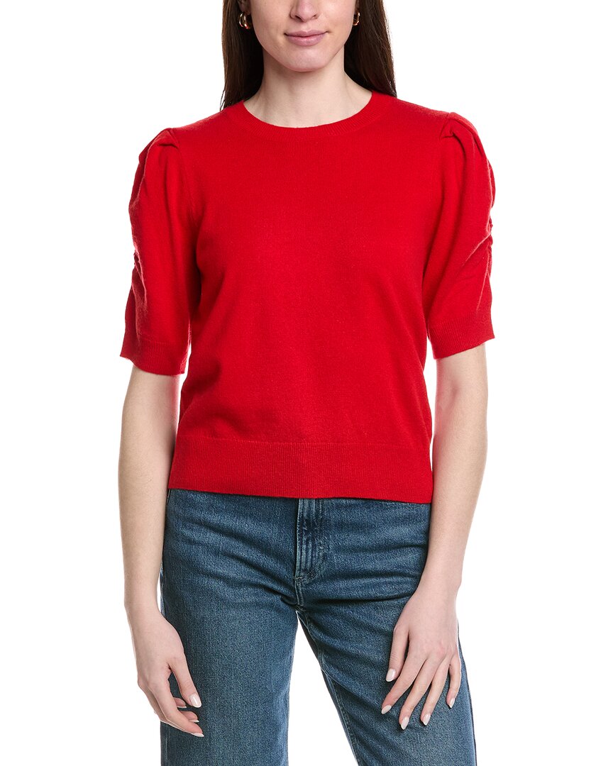 Frame Denim Frankie Puff Sleeve Wool & Cashmere-blend Sweater In Red