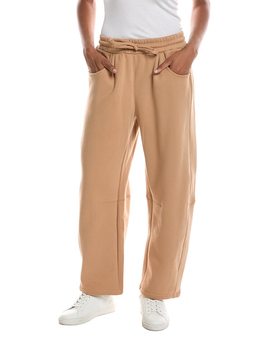 Knit Riot Harbor Barrel Leg Sweatpant In Brown