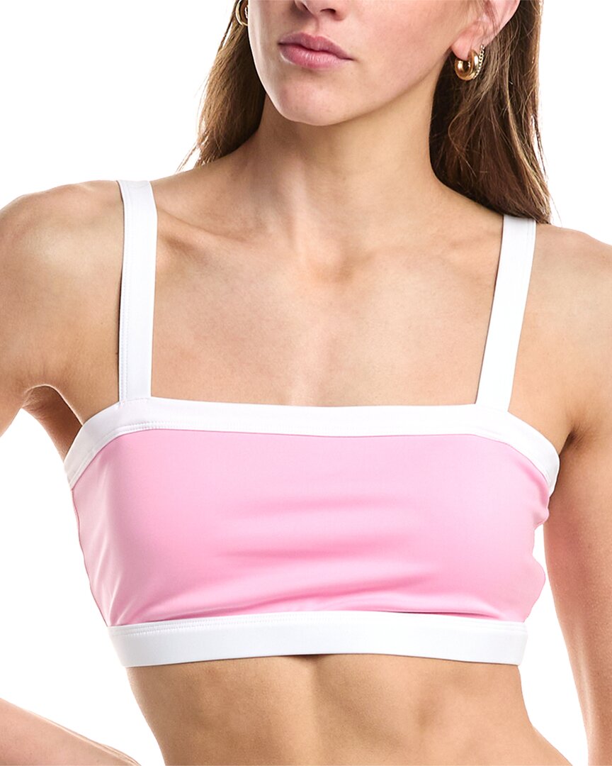 Beach Riot Indy Bandeau Sports Bra In Pink