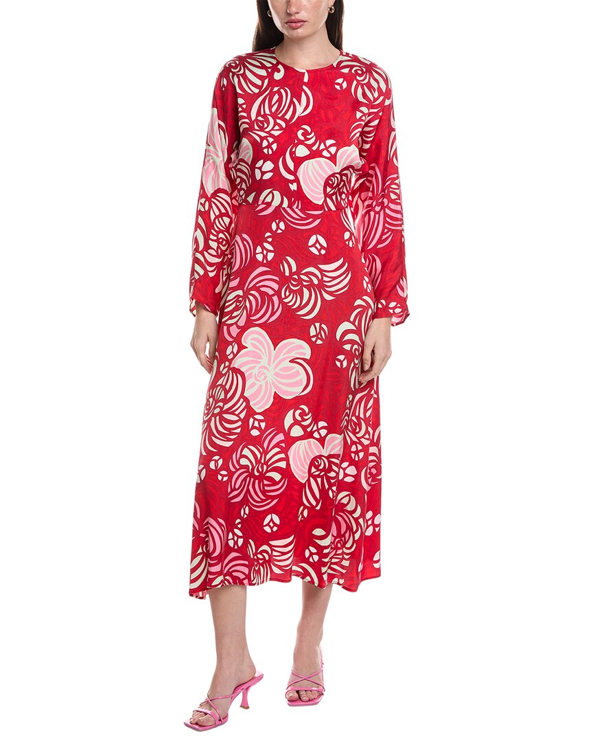 Marimekko Rytmi Torstai Midi Dress In Red