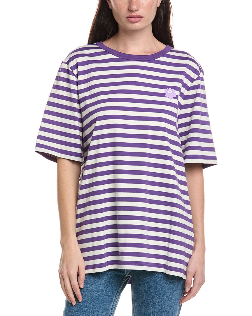 Marimekko Tasaraita Unisex Unikko T-shirt In Purple