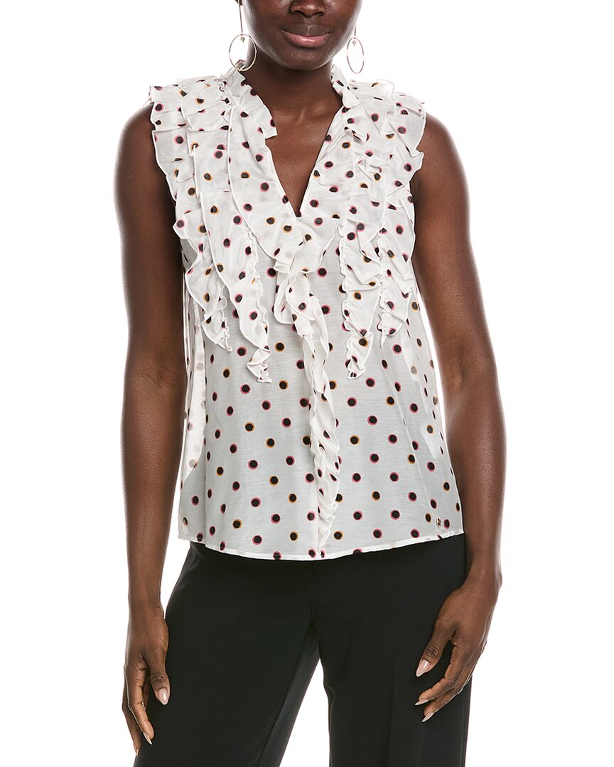 Marc Cain Printed Silk-blend In White
