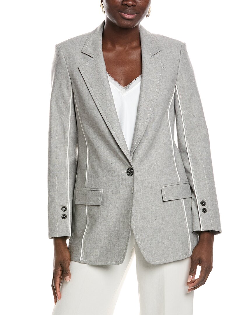 Marc Cain Wool-blend Blazer In Grey
