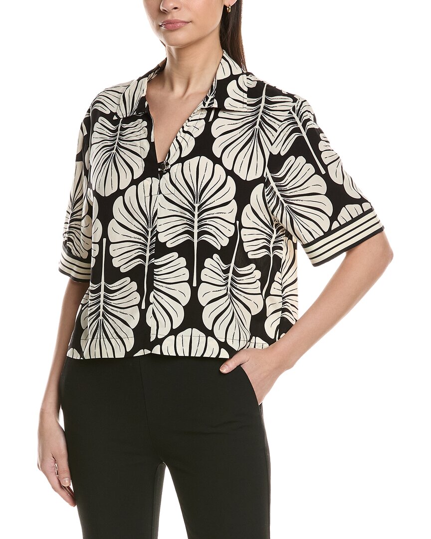 Ellen Tracy Challis Printed Top In Black