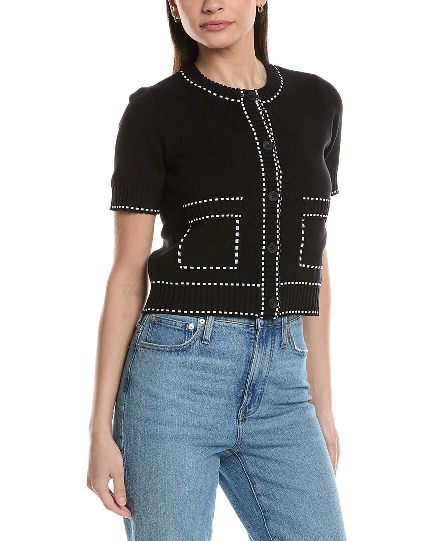 Ellen Tracy Knit Cardigan In Black