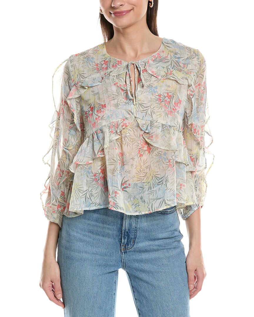 Nvlt Ruffled Top In Gray