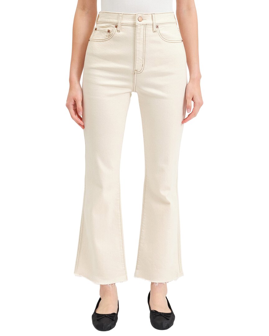 Daze Denim Soho Oat Milk Ankle Flare Jean In Neutral