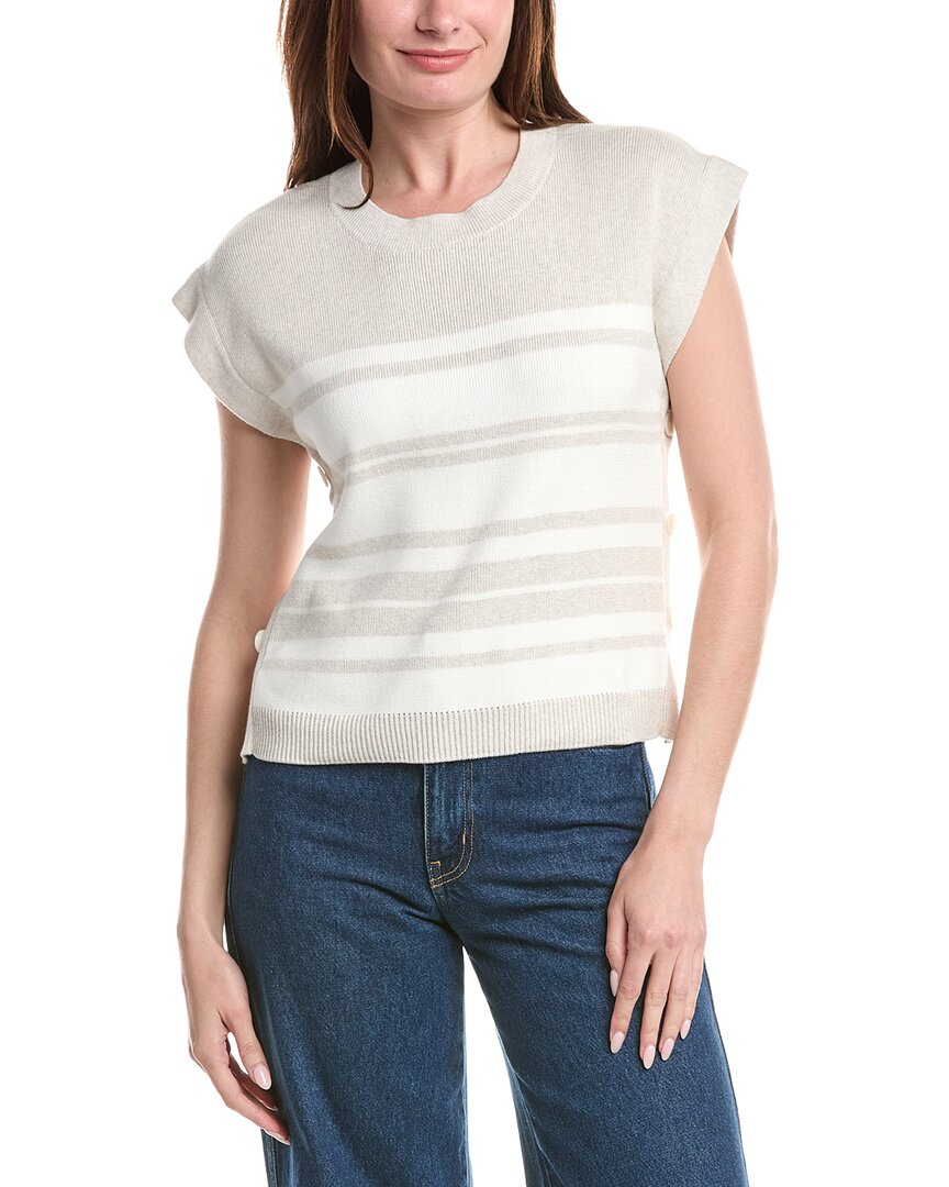 &isla Camilla Stripe Top In Gray