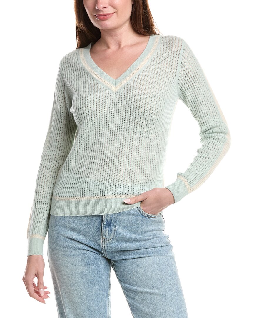 &isla Flora Open Stitch Cashmere Sweater In Green