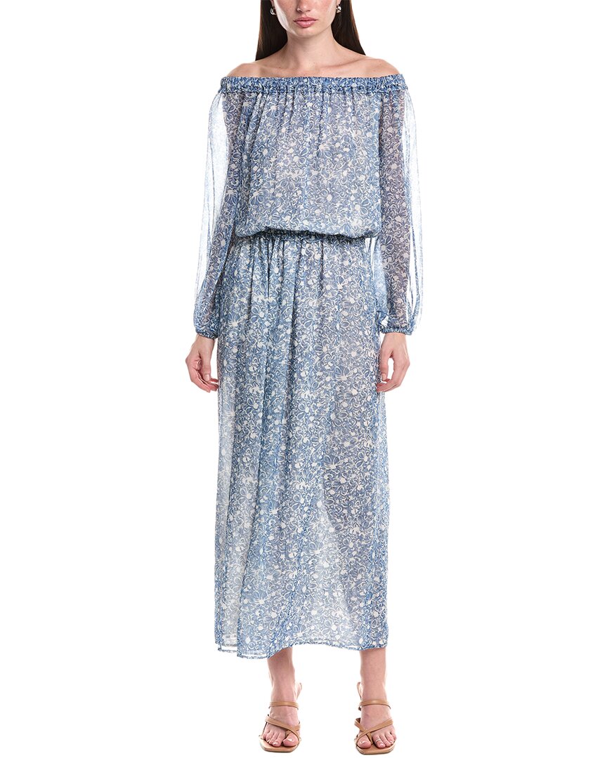 Max Mara Enza Silk Maxi Dress In Blue