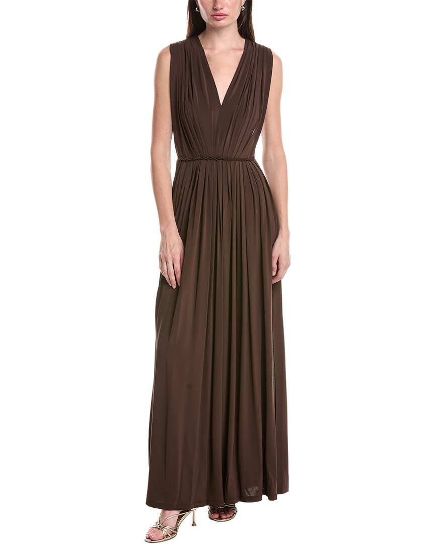 Max Mara Walter Jersey Maxi Dress In Brown