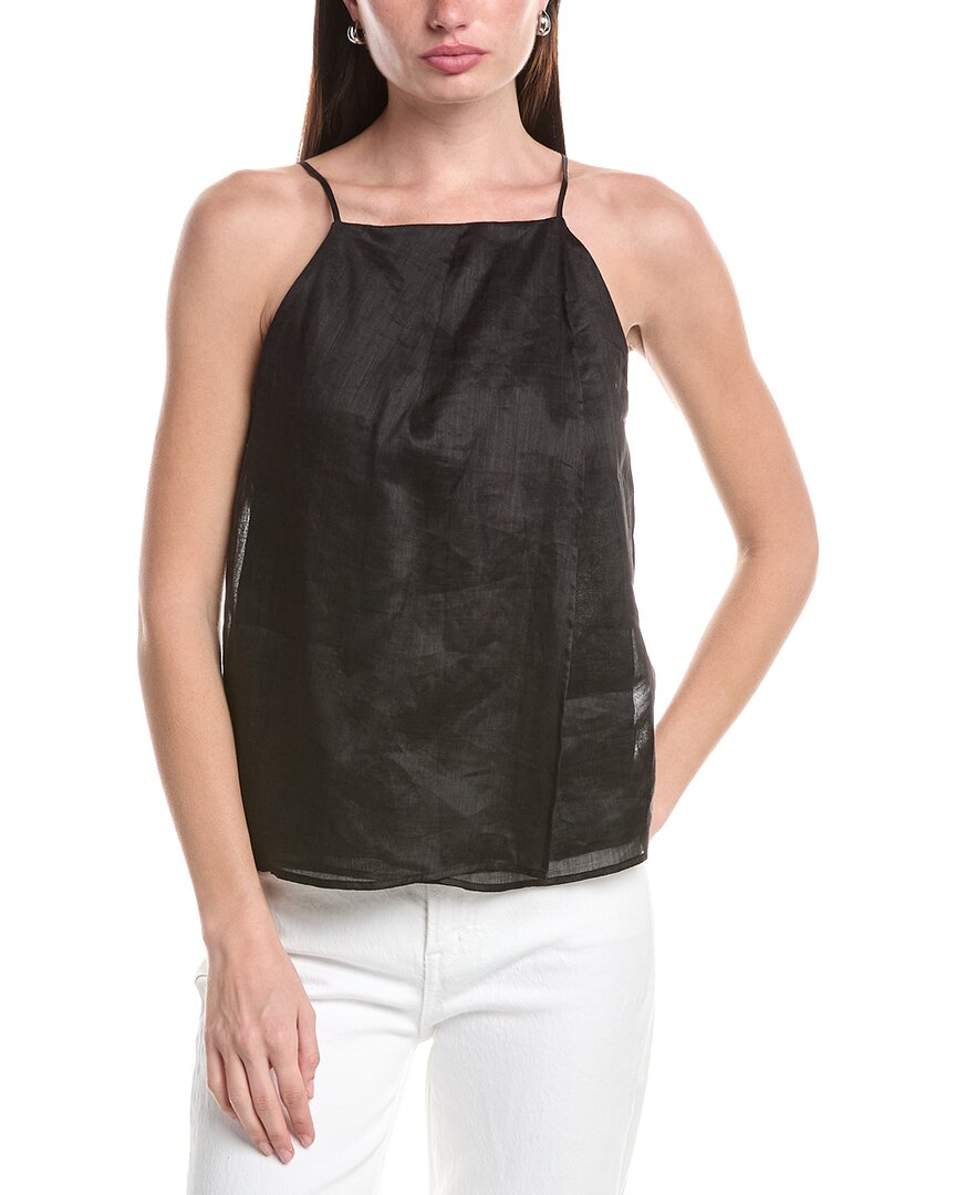 Max Mara Studio Summer Woven Top In Black