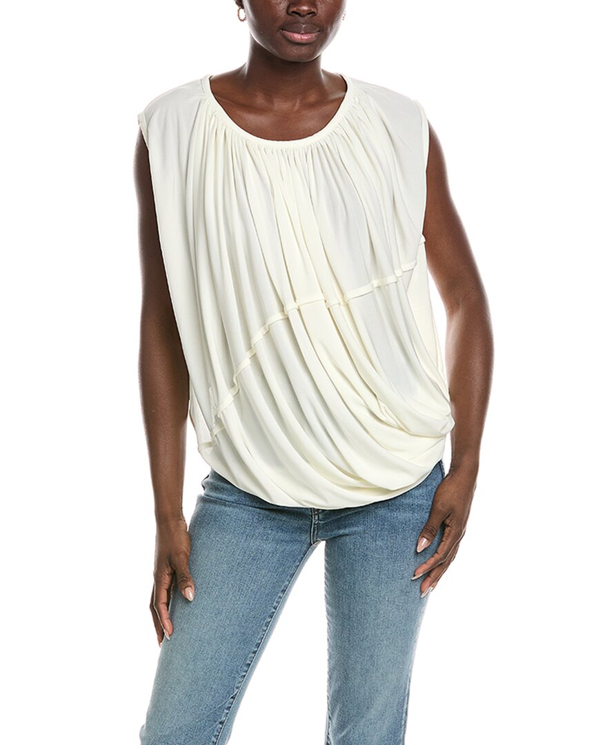 Co Jersey Draped Top In White