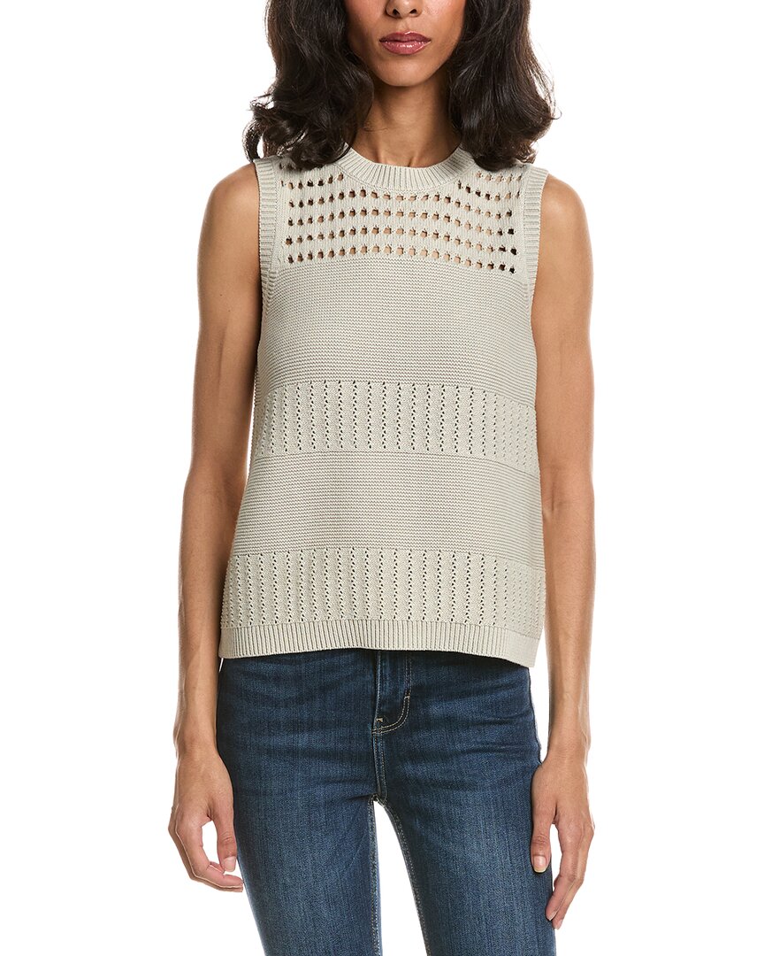 Forte Stonewash Textured Tank Sweater In Brown