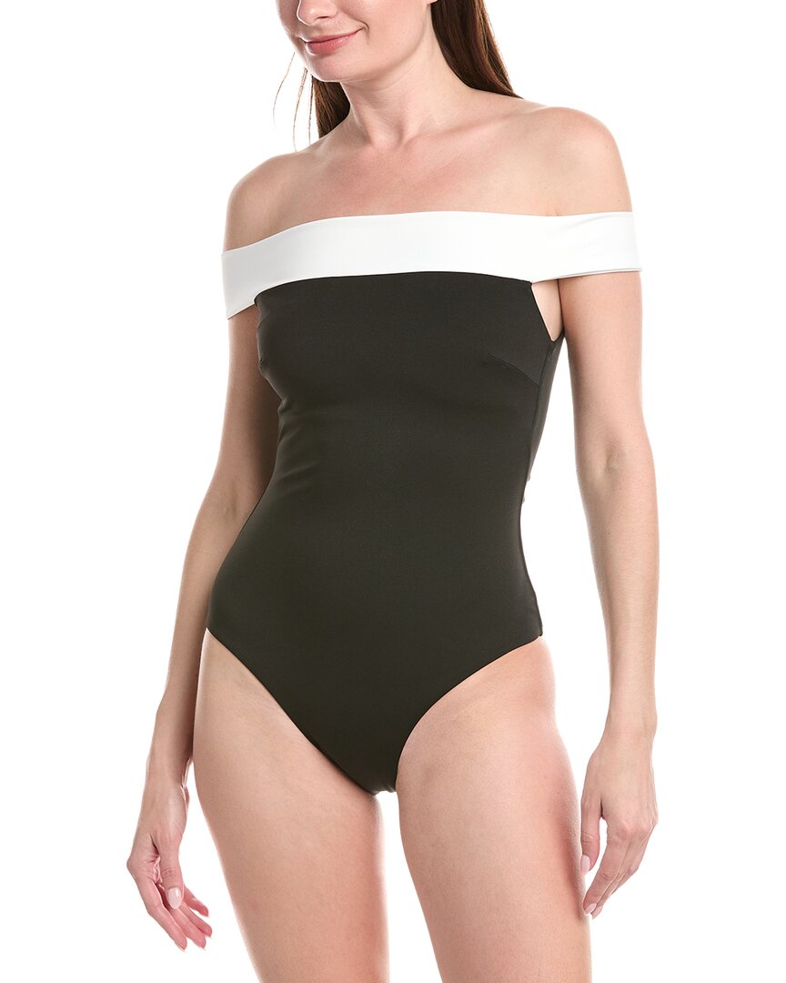 Milly Solid Off The Shoulder One-piece In Black