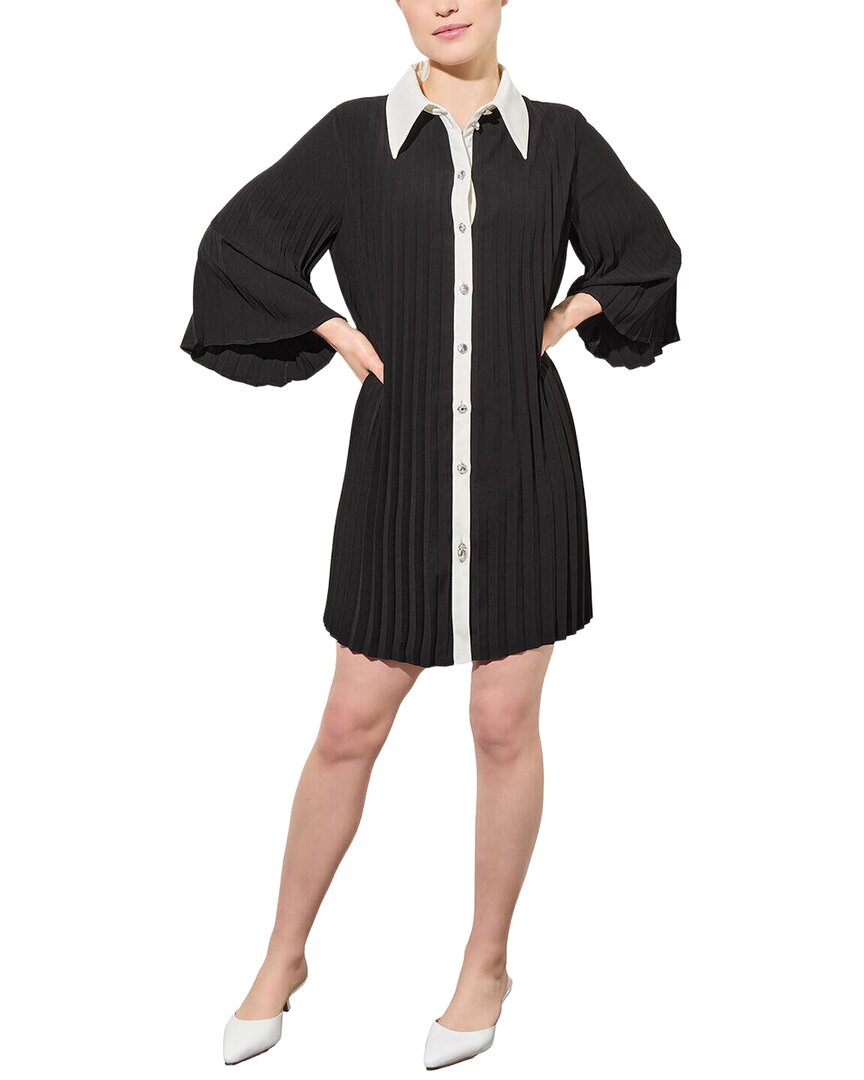 Ming Wang Mini Crepe De Chine Shift Dress