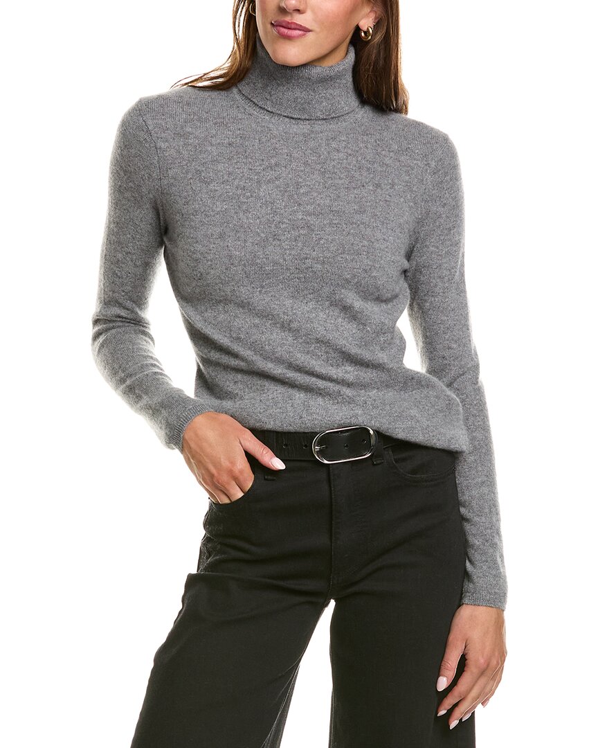 Incashmere Basic Turtleneck 100% Cashmere Sweater In Grey