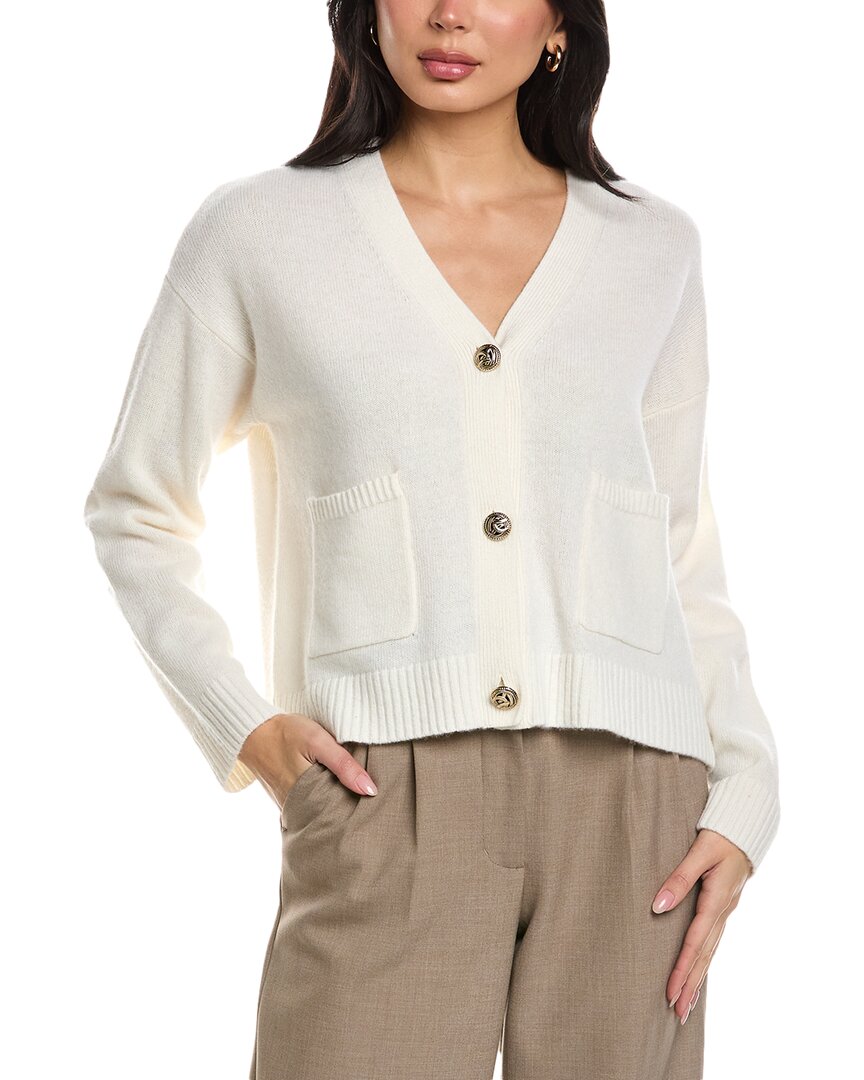 Reiss Maeve Wool Cropped Cardigan In Ivory