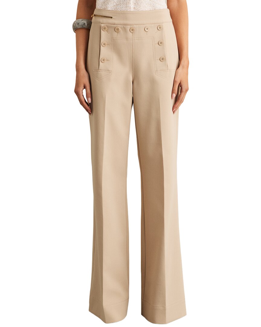 Reiss Sidney Wide Leg Trouser In Neutral