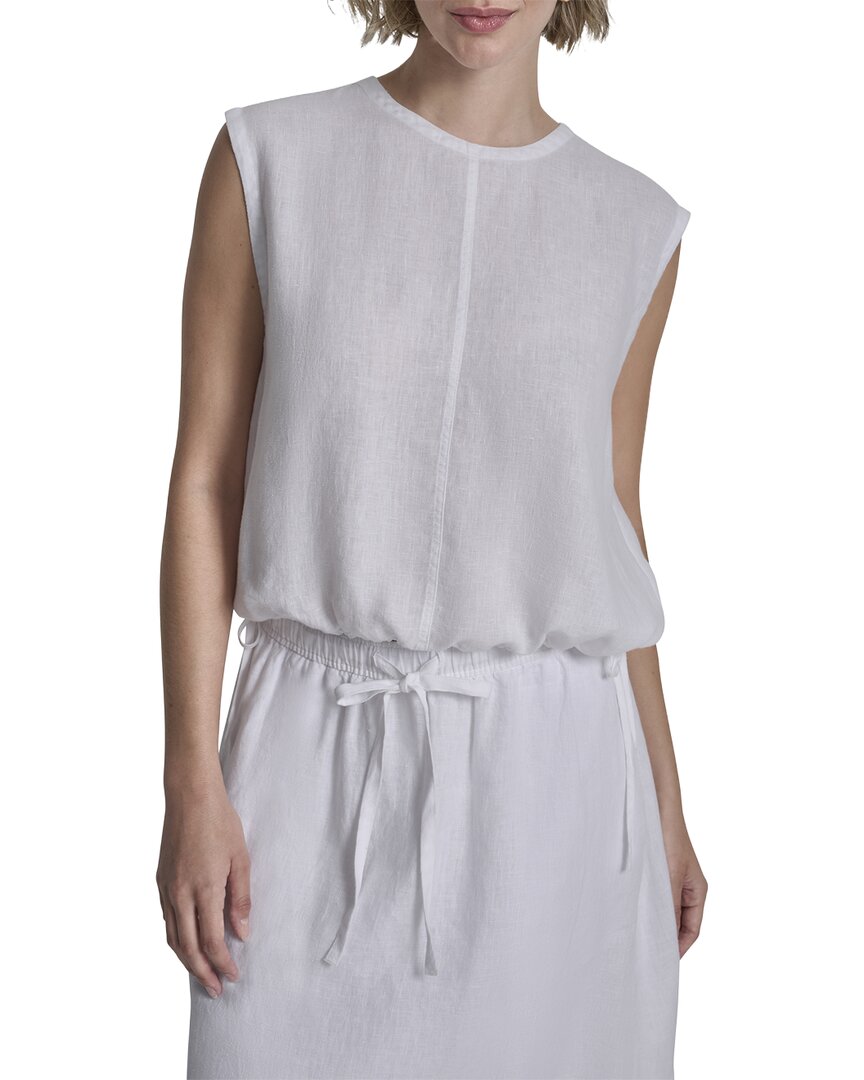 Dkny Drawstring Hem Linen Top