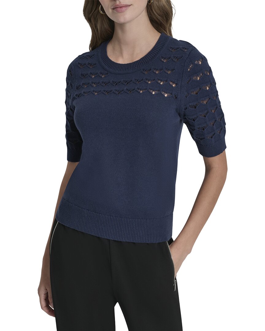 Dkny Sweater Top In Blue