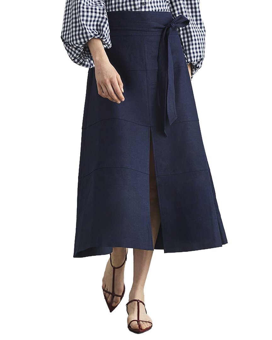 Tanya Taylor Hudson Wool-blend Skirt In Depny-deep Navy