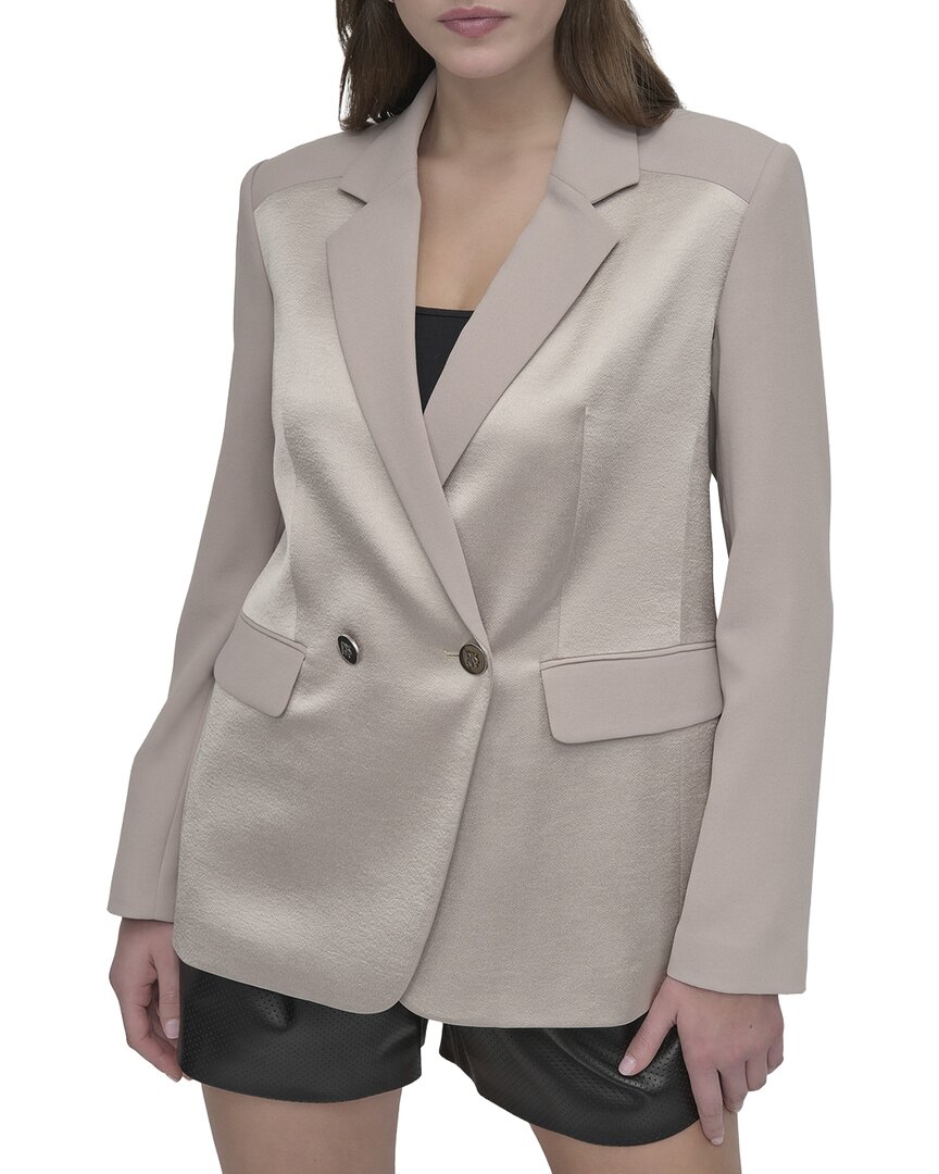 Dkny Open Back Blazer In White