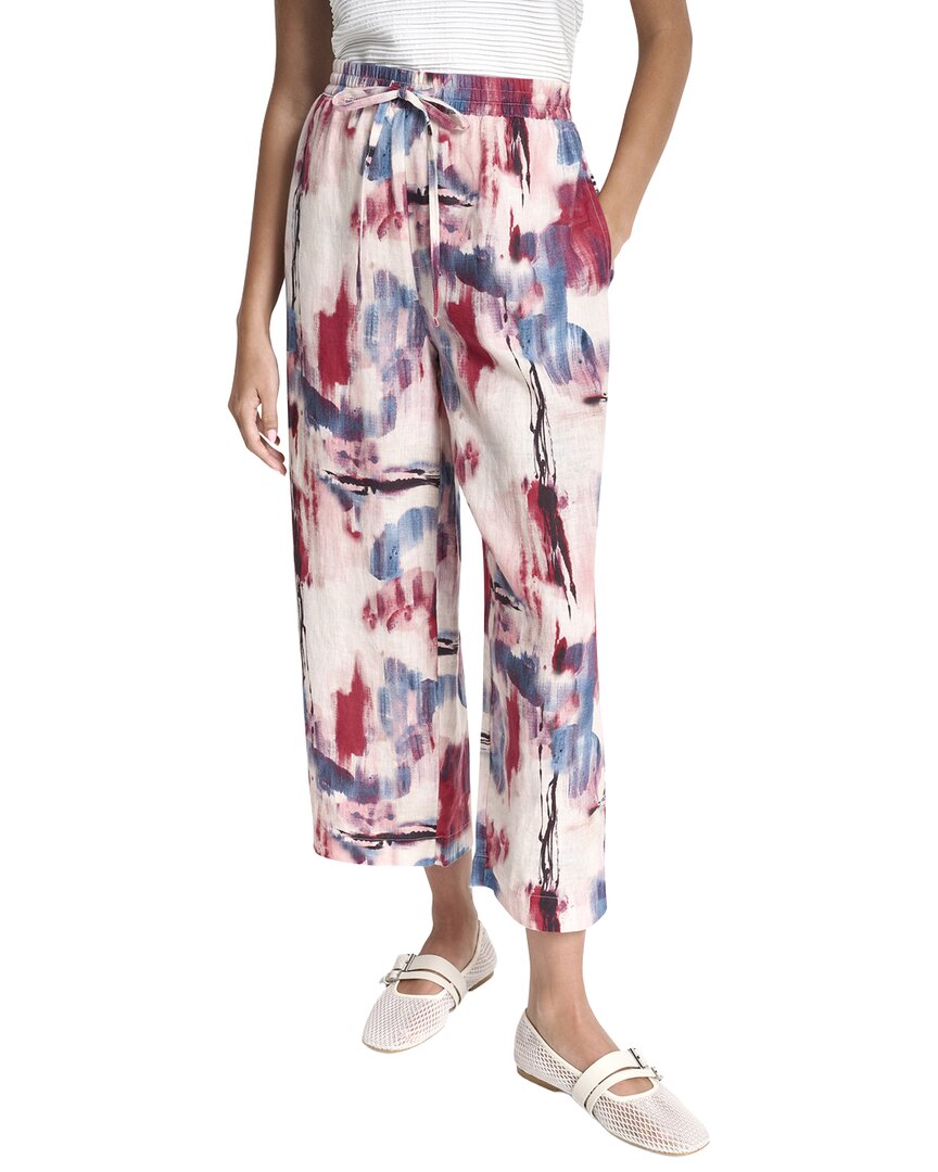 Dkny Printed Pull On Linen Pant